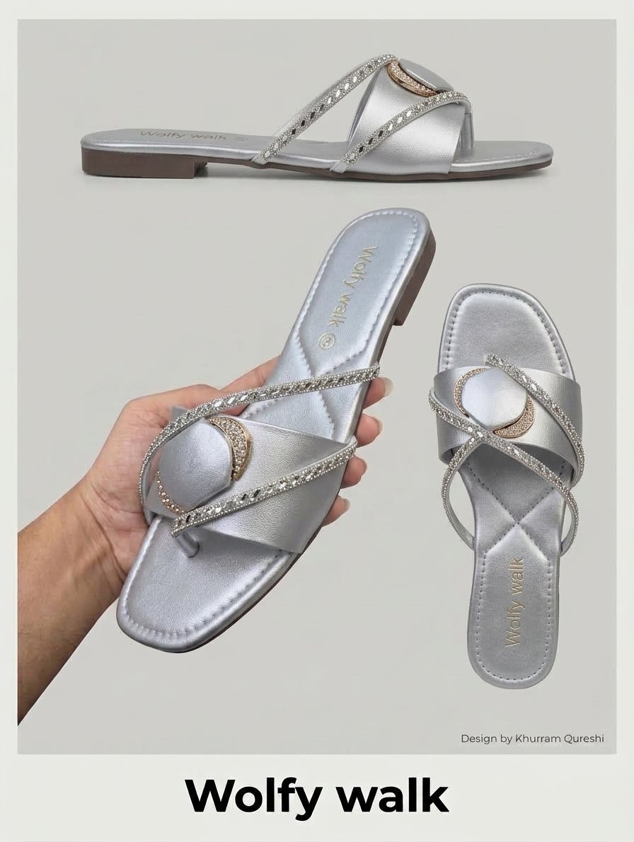 Celestial Glam Flat Sandals - Image 2