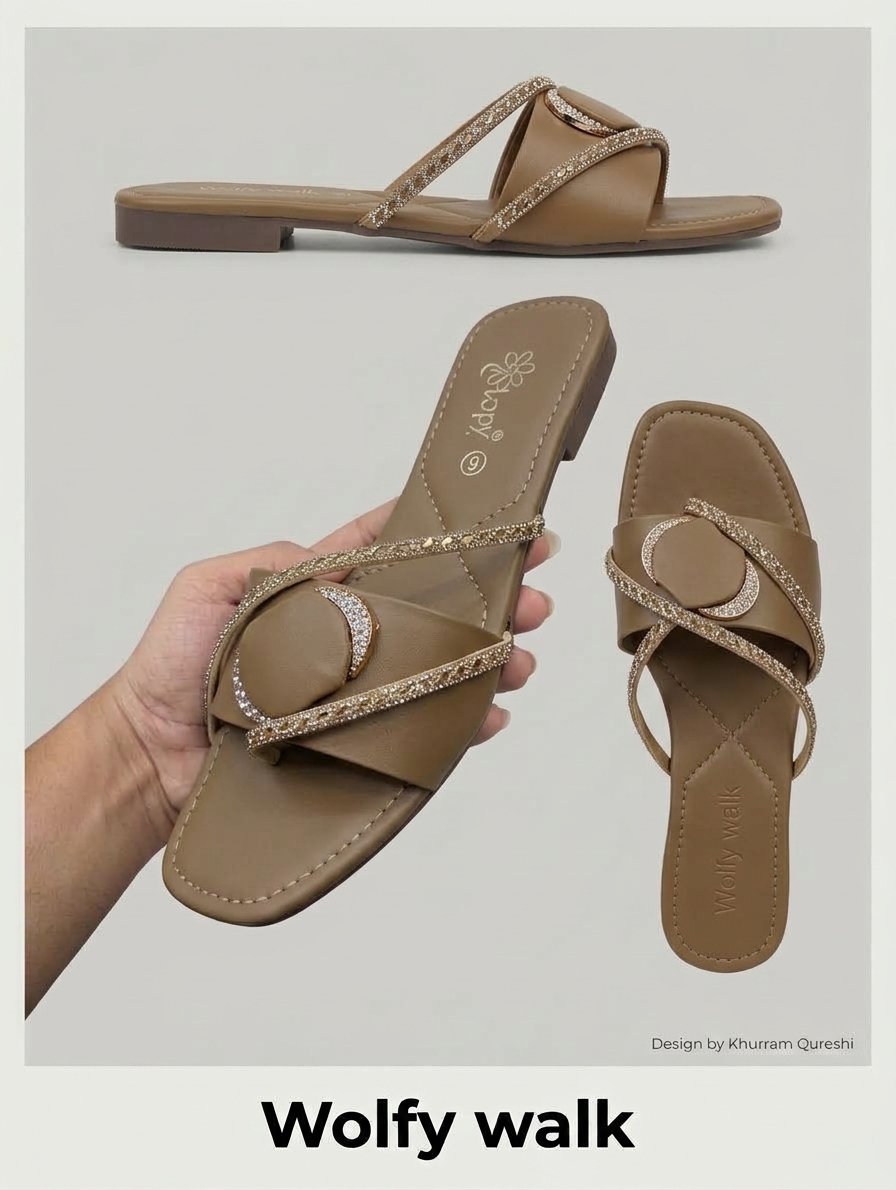 Celestial Glam Flat Sandals - Image 4